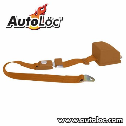 AutoLoc 2 Point Retractable Lap Seat Belt (Copper)