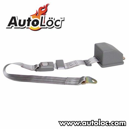 AutoLoc 2 Point Retractable Lap Seat Belt (Grey)