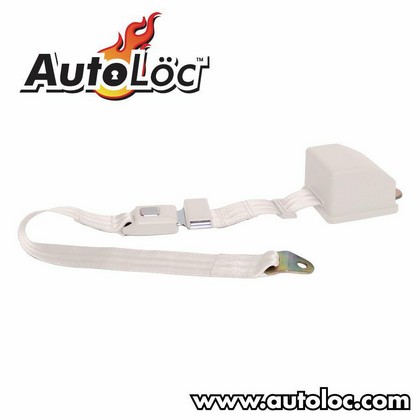 AutoLoc 2 Point Retractable Lap Seat Belt (Off White)