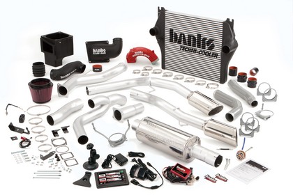 Banks Big Hoss Bundle - Single Exhaust Includes: Ram-Air Intake System Monster Exhaust Diesel Tuner and Banks iQ Monster Ram Monster Muffler BigHead Wastegate Actuator