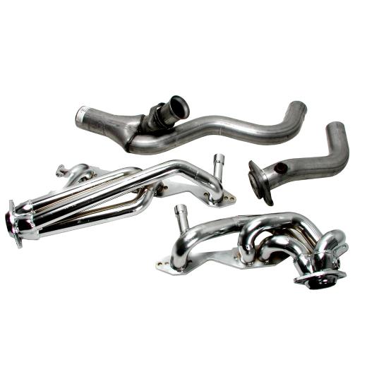 BBK Headers - Single Cat 1-5/8 Inch Header and Y-Pipe (Chrome)