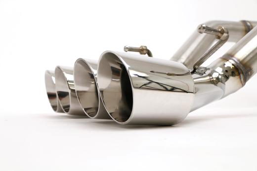 B&B Performance Bullet Exhaust System, Quad Round Double Wall Tips.