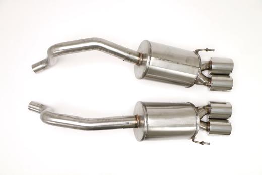 B&B Performance Bullet Exhaust System, PRT X-Pipe Section w/ Resonators, Quad Round Double Wall Tips.