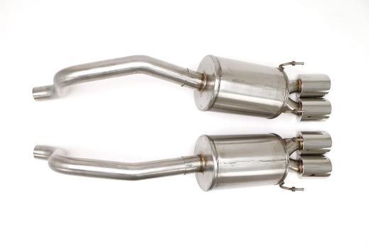 B&B Performance Bullet Exhaust System, PRT X-Pipe Section w/ Resonators, Quad Round Double Wall Tips.