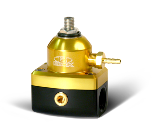 Blox Racing Adjustable 2-Port Design Fuel Pressure Regulator (Gold / Black)