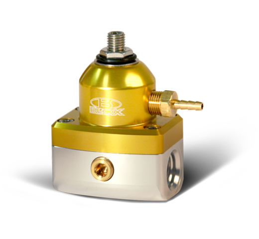 Blox Racing Adjustable 2-Port Design Fuel Pressure Regulator (Gold / Silver)