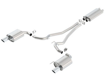 Borla Exhaust System - Single Round Rolled Angle-Cut 