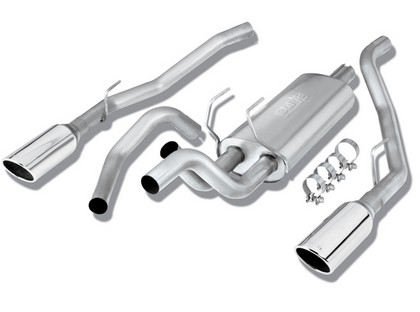 Borla Stainless Steel Cat-Back Exhaust System, Through Bumper, Pipe Diameter 3”/2.5”, Tip Size 5” RD x 15.25”, Tip Style Single Round Rolled Angle Cut