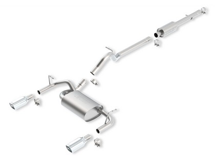 Borla Cat Back Exhaust Touring - Single Split Rear Exit, Single Square Rolled Angle-cut