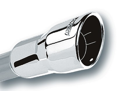 Borla Single Round Rolled Angle Cut Intercooled Exhaust Tip, Inlet 2.25”, Outlet 3.5”, Length 6.5”