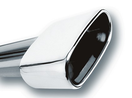 Borla Single Rectangular Rolled Angle Cut Exhaust Tip w/ Two Inlets, Inlet 1.78”, Outlet 6.69” x 3” RE, Length 5.63”