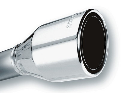 Borla Single Round Rolled Angle Cut Phantom Exhaust Tip, Inlet 2.5”, Outlet 4.5” RD, Length 7.75”