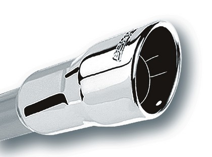 Borla Single Round Rolled Angle Cut Intercooled Exhaust Tip, Inlet 3”, Outlet 4.25”, Length 4”