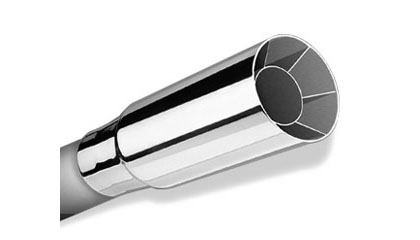 Borla Universal Muffler Tips - Single Round Intercooled (Outlet size: 2-1/2 inch, Inlet Size: 2-1/4 inch, Length: 6 inch)