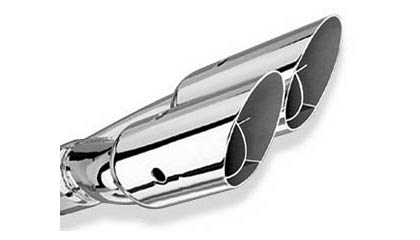 Borla Muffler Tips - Dual Round Angle-Cut Intercooled