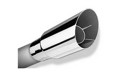 Borla Muffler Tips - Single Round Angle-Cut Intercooled