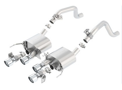 Borla Exhaust - Rear, S-Type, Quad Center Rear Exit, Dual Round Rolled Angle-Cut Intercooled