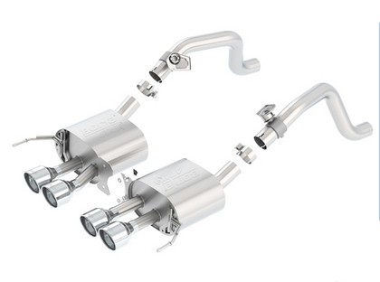 Borla Exhaust - Rear, ATAK, Quad Center Rear Exit, Dual Round Rolled Angle-Cut