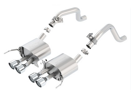 Borla Exhaust - S-Type, Rear, Quad Center Rear Exit, Dual Round Rolled Angle-Cut Intercooled