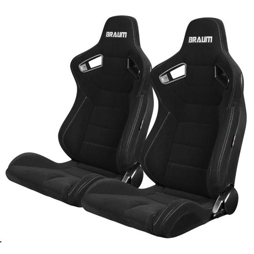 Elite Series Sport Seats - Black Cloth (Grey Stitching)