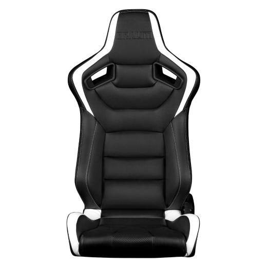 Elite Series Sport Seats - Black and White Leatherette