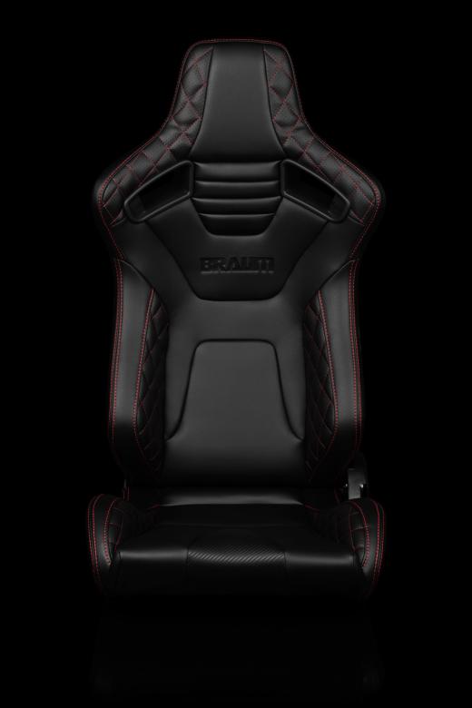 Elite-X Series Sport Seats - Black Diamond / Carbon Fiber (Red Stitching)