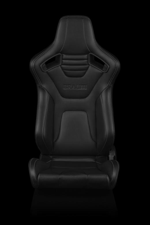 Elite-X Series Sport Seats - Black Leatherette / Carbon Fiber (White Stitching)