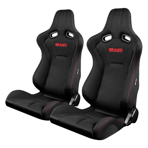 Braum Racing Venom Series Racing Seats - Red Stitches