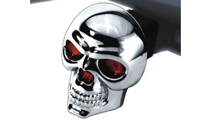 Bully Hitch Covers - Die Cast Skull Hitch Cover w/ Light Up Eyes For 1.25 Inch, 2 Inch Hitch Receivers