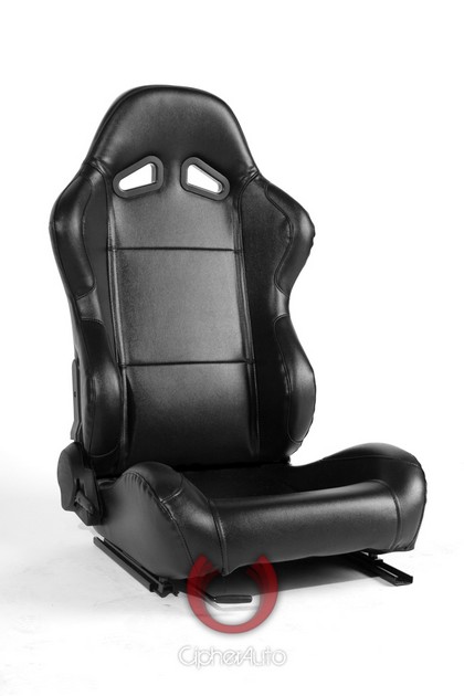 Cipher Racing Seats - Black Synthetic Leather