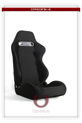 Cipher Racing Seats - Black with Outer Blue Stitching