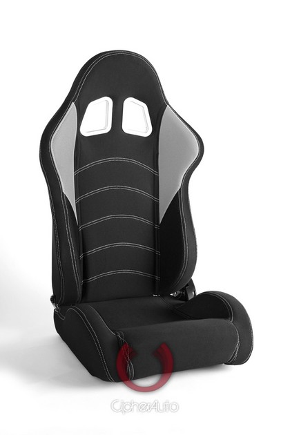 Cipher Racing Seats - Black and Grey Cloth