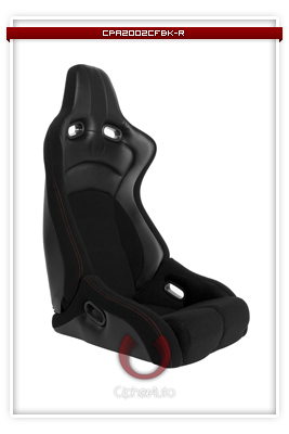 Cipher Viper Series Racing Seats - All Black Cloth/Polyurethane Leather with Carbon Fiber Polyurethane