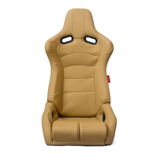 Cipher Viper Series Seats - All Beige PU Leather with Carbon Fiber PU (Sold in Pairs)