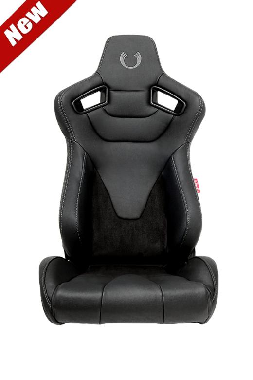 Cipher AR-9 Revo Racing Seats Black Suede & Fabric w/ Carbon Fiber Poly Backing - Pair