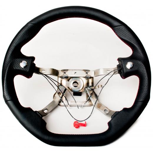 Enhanced Steering Wheel for Mazda Miata NA Leatherette with Maroon Stitching