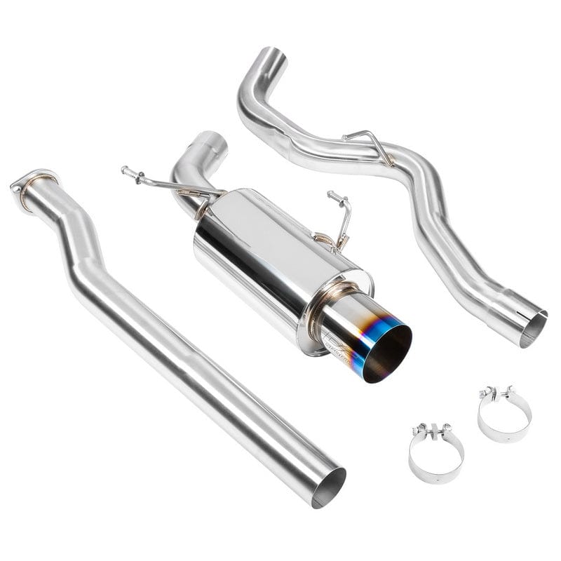 DC SPORTS CATBACK SINGLE CANISTER EXHAUST (15-21 SUBARU WRX/STI) Black Tip