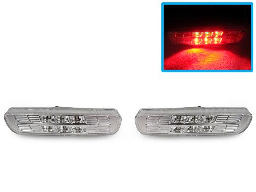 DEPO Crystal Clear Red LED Front Bumper Side Marker Lights