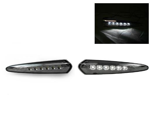 DEPO Smoke Rear White LED Bumper Side Marker Lights