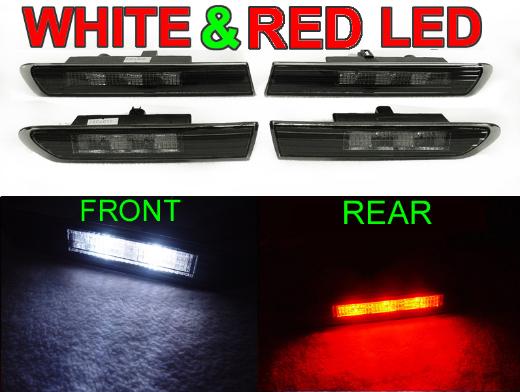 DEPO 4-Piece Smoke Front Amber LED + Rear White LED Side Marker Lights