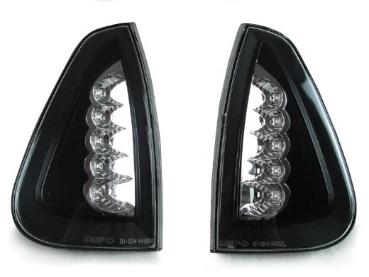 DEPO Black Clear Corner Lights - White LED