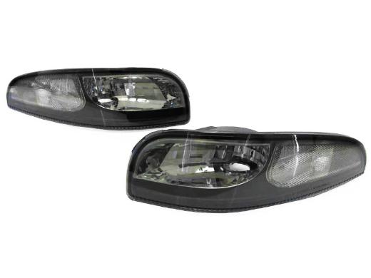 DEPO Black Smoke Front Signal Bumper Lights