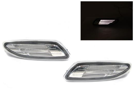 DEPO Lights Bar White LED Clear Bumper Side Marker Lights