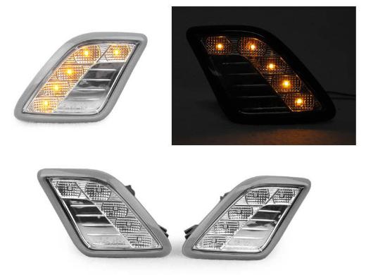 DEPO Crystal Clear Amber LED Bumper Side Marker Lights