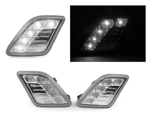 DEPO Crystal Clear White LED Bumper Side Marker Lights