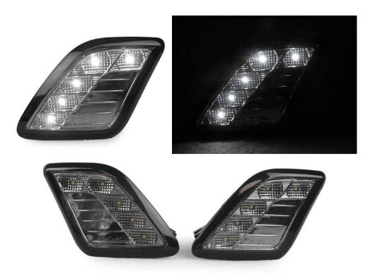 DEPO Crystal Smoke White LED Bumper Side Marker Lights