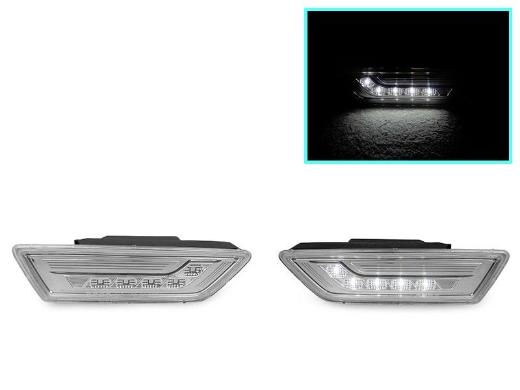 DEPO Clear White LED Bumper Side Marker Lights