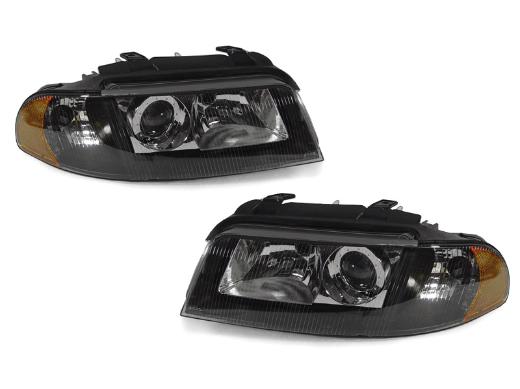 DEPO Black Us Spec D2S Projector Headlights Set With Amber Corner