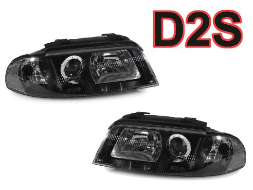 DEPO Black Us Spec D2S Projector Headlights Set With Clear Corner