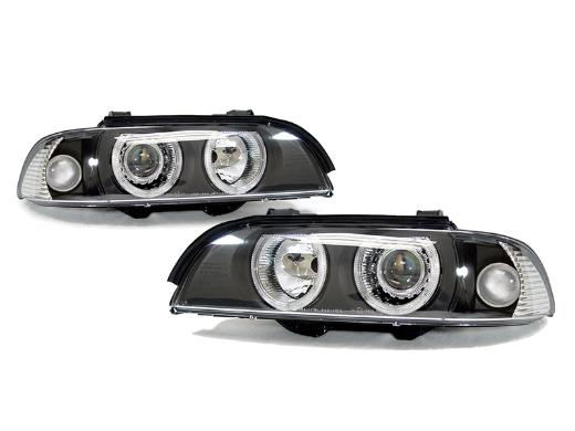 DEPO Black Projector Angel Headlights + Motor + Hi/Low D2S